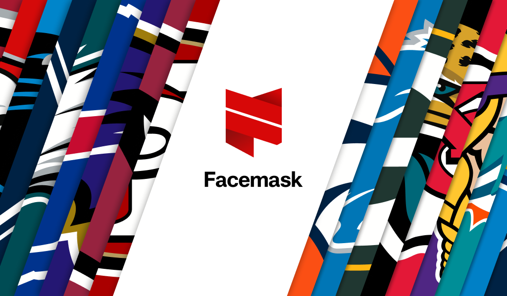 Illustration connecting NFL teams to the Facemask Design System.